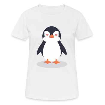 Pinguin - Frauen T-Shirt atmungsaktiv - Weiß - Vorne - AI Model Female 172 dark (172cm)