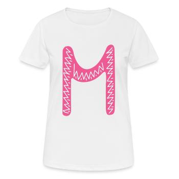 Lettre m - T-shirt respirant Femme - blanc - Devant - AI Model Female 172 dark (172cm)