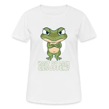 Hast du Lack gesoffen Frosch Spruch Geschenk - Frauen T-Shirt atmungsaktiv - Weiß - Vorne - AI Model Female 172 dark (172cm)
