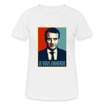 je vous emmerde - T-shirt respirant Femme - blanc - Devant - AI Model Female 172 dark (172cm)