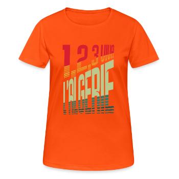 1,2,3 viva Algerien - Frauen T-Shirt atmungsaktiv - Neonorange - Vorne - AI Model Female 172 dark (172cm)