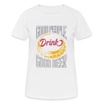 Bière - T-shirt respirant Femme - blanc - Devant - AI Model Female 172 dark (172cm)