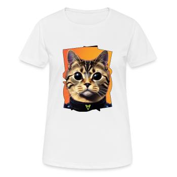 Katzenportrait - Frauen T-Shirt atmungsaktiv - Weiß - Vorne - AI Model Female 172 dark (172cm)