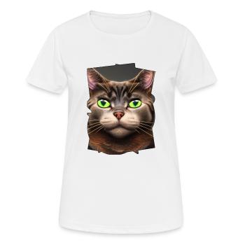 Katzenaugen - Frauen T-Shirt atmungsaktiv - Weiß - Vorne - AI Model Female 172 dark (172cm)