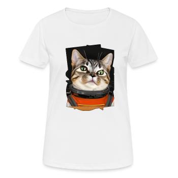 Weltraum Katze 3 - Frauen T-Shirt atmungsaktiv - Weiß - Vorne - AI Model Female 172 dark (172cm)