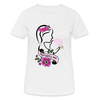 Muttertag Mama mit Kind auf dem Arm - Frauen T-Shirt atmungsaktiv - Weiß - Vorne - AI Model Female 172 dark (172cm)