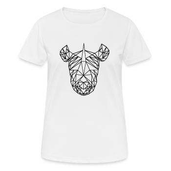 Rhino LowPoly Black & White - Women's Breathable T-Shirt - white - Front - AI Model Female 172 dark (172cm)
