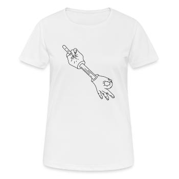 Middle Finger Looked In (Black)! - Women's Breathable T-Shirt - white - Front - AI Model Female 172 dark (172cm)