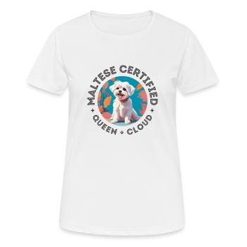 Reine maltaise certifiée - Chien mignon Circle Art - T-shirt respirant Femme - blanc - Devant - AI Model Female 172 dark (172cm)