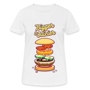 Größer und saftiger - Frauen T-Shirt atmungsaktiv - Weiß - Vorne - AI Model Female 172 dark (172cm)