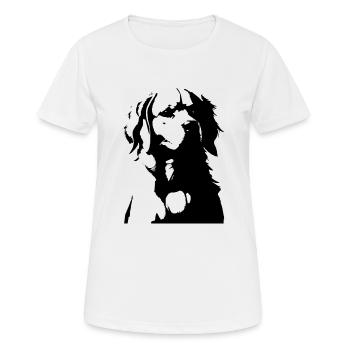 Golden Retriever - Frauen T-Shirt atmungsaktiv - Weiß - Vorne - AI Model Female 172 dark (172cm)