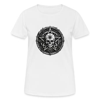 Skull with pentagram in gothic style - Women's Breathable T-Shirt - white - Front - AI Model Female 172 dark (172cm)