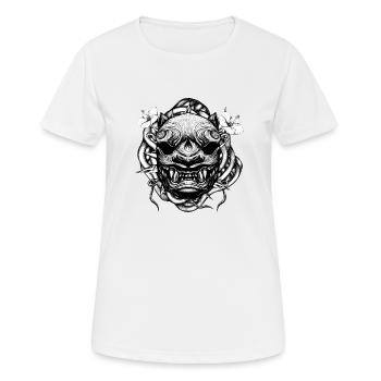 Tiger mit Blumen - Frauen T-Shirt atmungsaktiv - Weiß - Vorne - AI Model Female 172 dark (172cm)