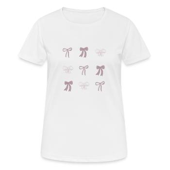 Trois Noeuds Design Rose - coquette - T-shirt respirant Femme - blanc - Devant - AI Model Female 172 dark (172cm)