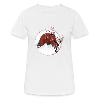 Fujiyama im Sonnenuntergang White Edition - Frauen T-Shirt atmungsaktiv - Weiß - Vorne - AI Model Female 172 dark (172cm)