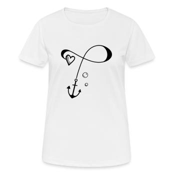 Anchor with heart on the rope - infinite love - Women's Breathable T-Shirt - white - Front - AI Model Female 172 dark (172cm)