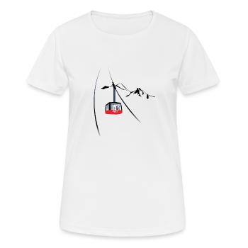 Jackson Hole Gondel - Frauen T-Shirt atmungsaktiv - Weiß - Vorne - AI Model Female 172 dark (172cm)