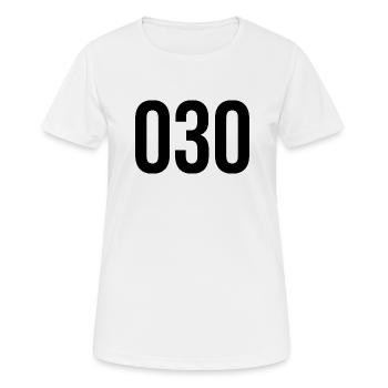 030 Berlin Vorwahl - Frauen T-Shirt atmungsaktiv - Weiß - Vorne - AI Model Female 172 dark (172cm)