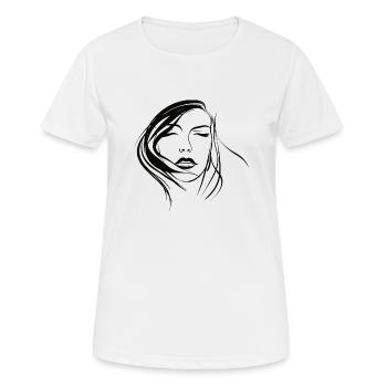 Elegant Ink Woman: Emotional & Ehrlich - Frauen T-Shirt atmungsaktiv - Weiß - Vorne - AI Model Female 172 dark (172cm)