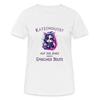 Katzen Gaming Epic Geschenk - Frauen T-Shirt atmungsaktiv - Weiß - Vorne - AI Model Female 172 dark (172cm)