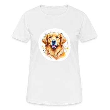 Aquarelles Golden Retriever - T-shirt respirant Femme - blanc - Devant - AI Model Female 172 dark (172cm)