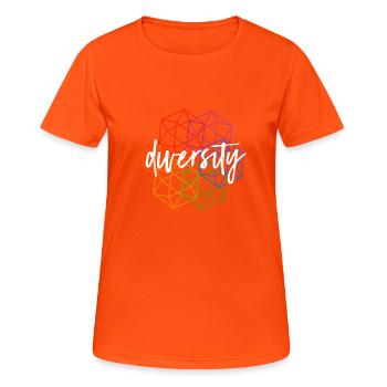 Diversité Gay Pride LGBT - T-shirt respirant Femme - orange néon - Devant - AI Model Female 172 dark (172cm)