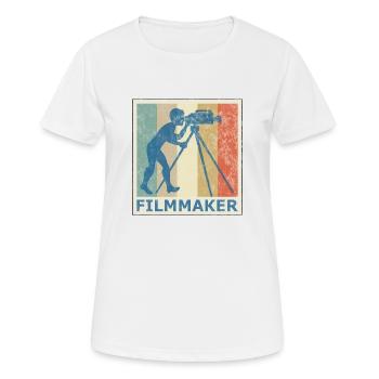 Retro Vintage Style Kamera Kameramann Film - Frauen T-Shirt atmungsaktiv - Weiß - Vorne - AI Model Female 172 dark (172cm)