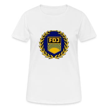 Emblème FDJ - T-shirt respirant Femme - blanc - Devant - AI Model Female 172 dark (172cm)