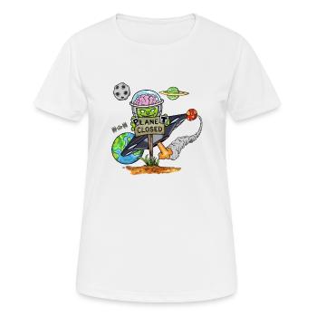 Planet Closed - Women's Breathable T-Shirt - white - Front - AI Model Female 172 dark (172cm)