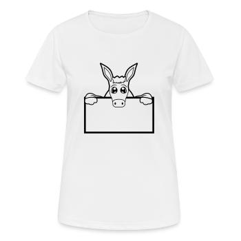 panneau mural mur moitié texte champ surface écrire - T-shirt respirant Femme - blanc - Devant - AI Model Female 172 dark (172cm)