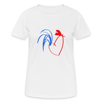 coq bleu blanc rouge - T-shirt respirant Femme - blanc - Devant - AI Model Female 172 dark (172cm)