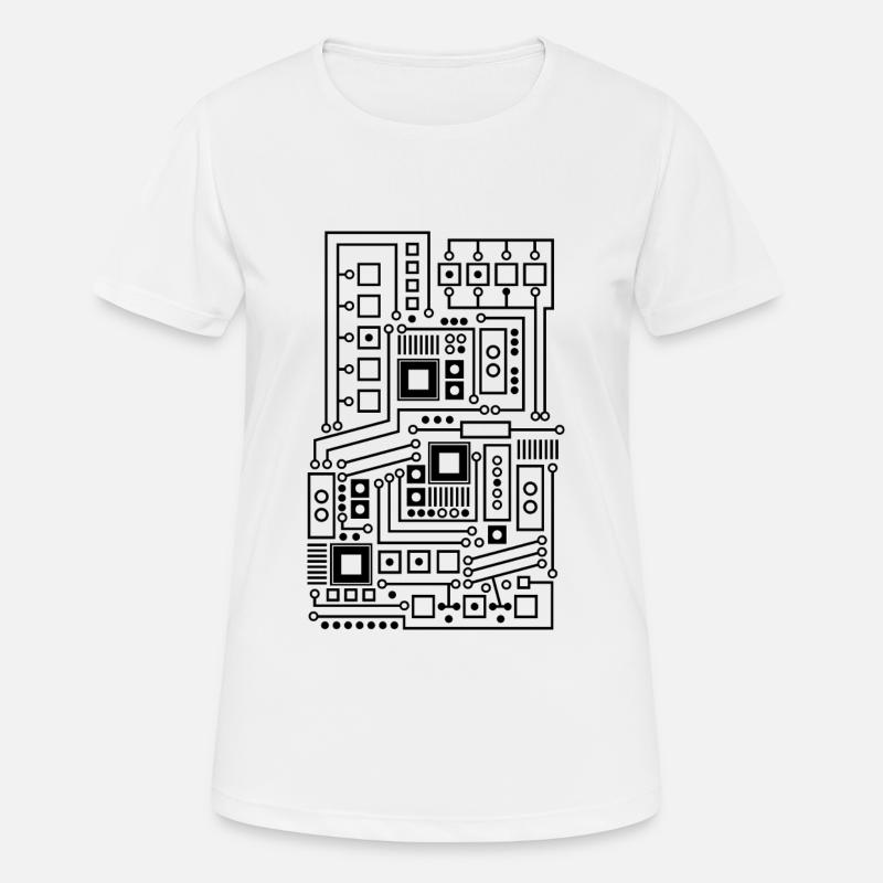 Circuit board pattern technique nerd - Women's Breathable T-Shirt - white