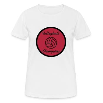 Volleyball - Volley Ball - Volley-Ball - Sport - Frauen T-Shirt atmungsaktiv - Weiß - Vorne - AI Model Female 172 dark (172cm)