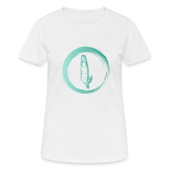 Sporty Hobby Leidenschaft Windsurfer - Frauen T-Shirt atmungsaktiv - Weiß - Vorne - AI Model Female 172 dark (172cm)