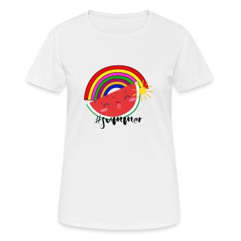 MOTIF D’ÉTÉ/MELONE - T-shirt respirant Femme - blanc - Devant - AI Model Female 172 dark (172cm)