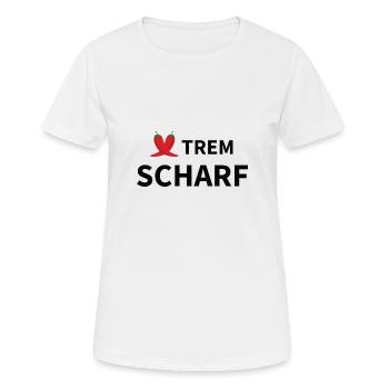 XTREM Scharf - Frauen T-Shirt atmungsaktiv - Weiß - Vorne - AI Model Female 172 dark (172cm)