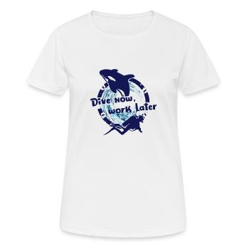 Plongez maintenant - T-shirt respirant Femme - blanc - Devant - AI Model Female 172 dark (172cm)