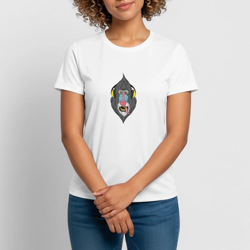 Affe mit Kopfhörer - Techno Affe Frauen T-Shirt atmungsaktiv