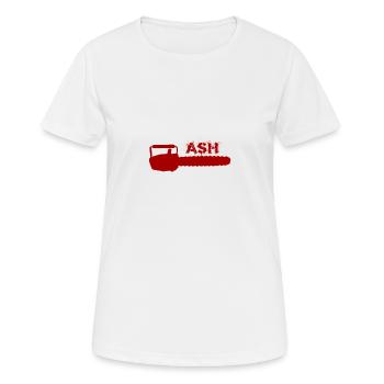 Ash - Kettensäge - Frauen T-Shirt atmungsaktiv - Weiß - Vorne - AI Model Female 172 dark (172cm)