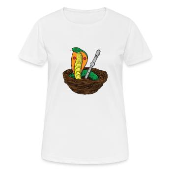 Cobra - Schlange - Boa Mamba Gift Tier - Frauen T-Shirt atmungsaktiv - Weiß - Vorne - AI Model Female 172 dark (172cm)