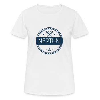 Neptun - Frauen T-Shirt atmungsaktiv - Weiß - Vorne - AI Model Female 172 dark (172cm)