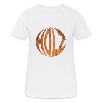 Holz Kugel Holzkugel - Frauen T-Shirt atmungsaktiv - Weiß - Vorne - AI Model Female 172 dark (172cm)