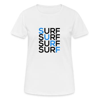 Surf Surf Surf Surf - Frauen T-Shirt atmungsaktiv - Weiß - Vorne - AI Model Female 172 dark (172cm)