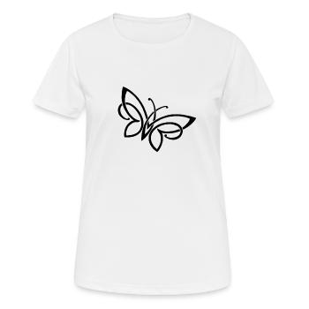 schlichter Schmetterling - Frauen T-Shirt atmungsaktiv - Weiß - Vorne - AI Model Female 172 dark (172cm)