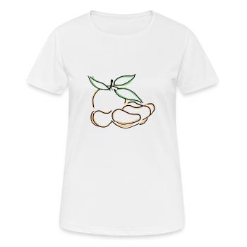 Mandarine - Frauen T-Shirt atmungsaktiv - Weiß - Vorne - AI Model Female 172 dark (172cm)