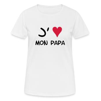 J'aime mon papa ! - T-shirt respirant Femme - blanc - Devant - AI Model Female 172 dark (172cm)