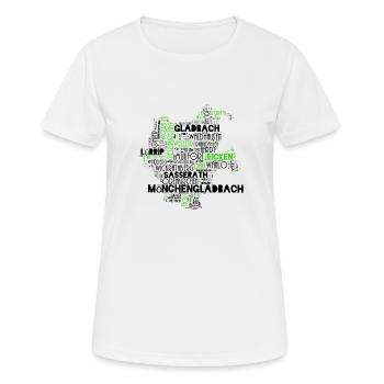 Mönchengladbach in words - Women's Breathable T-Shirt - white - Front - AI Model Female 172 dark (172cm)