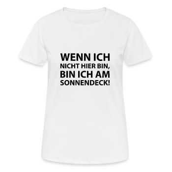Si je ne suis pas là, je suis au soleil - T-shirt respirant Femme - blanc - Devant - AI Model Female 172 dark (172cm)