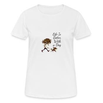 Conception de chien pour les propriétaires de chiens - T-shirt respirant Femme - blanc - Devant - AI Model Female 172 dark (172cm)