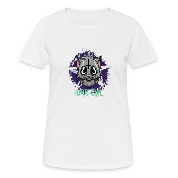 Purr Evil - Satanic Cat Pentagram - Women's Breathable T-Shirt - white - Front - AI Model Female 172 dark (172cm)